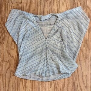 ROI striped sheer blouse, cotton-silk blend, size XS